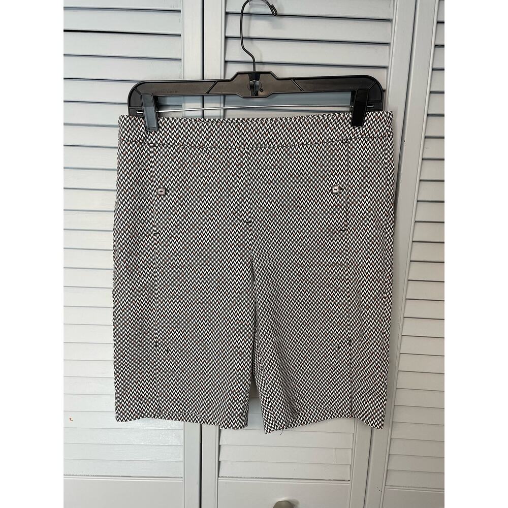 EP Pro pull on stretch black white pink patterned shorts women's size 10